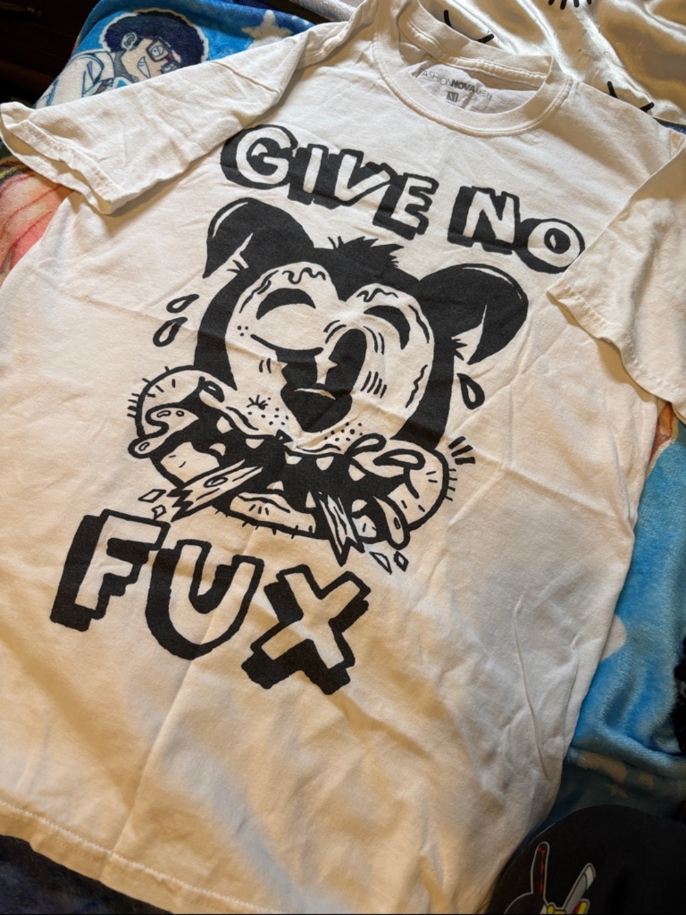 White Graphic Tee - Give No Fux